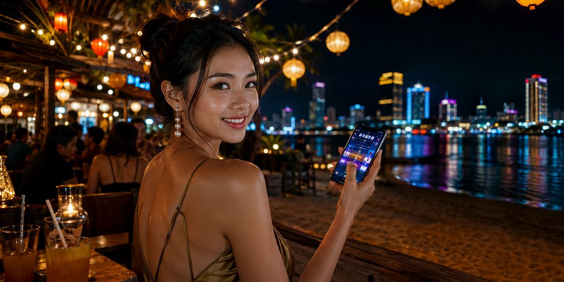 Người chơi sử dụng điện thoại tại nhà để xem kết quả xổ số